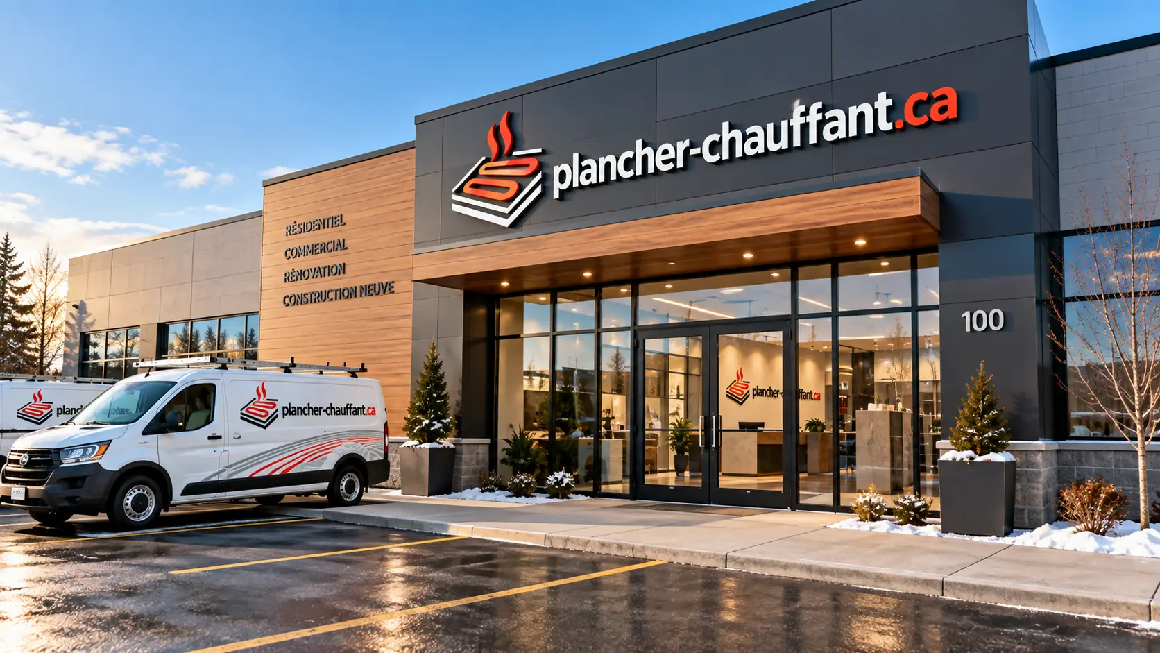 Façade d'un installateur de plancher chauffant